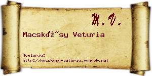 Macskásy Veturia névjegykártya